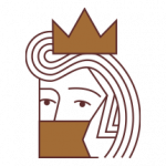 Graphic of a king wearing a face mask