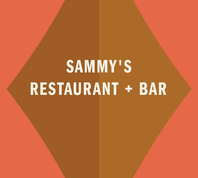 Sammy's Restaurant + Bar gold diamond graphic